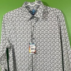 Robert Graham Skull Long Sleeve Button Down Mens Shirt New Medium Halloween